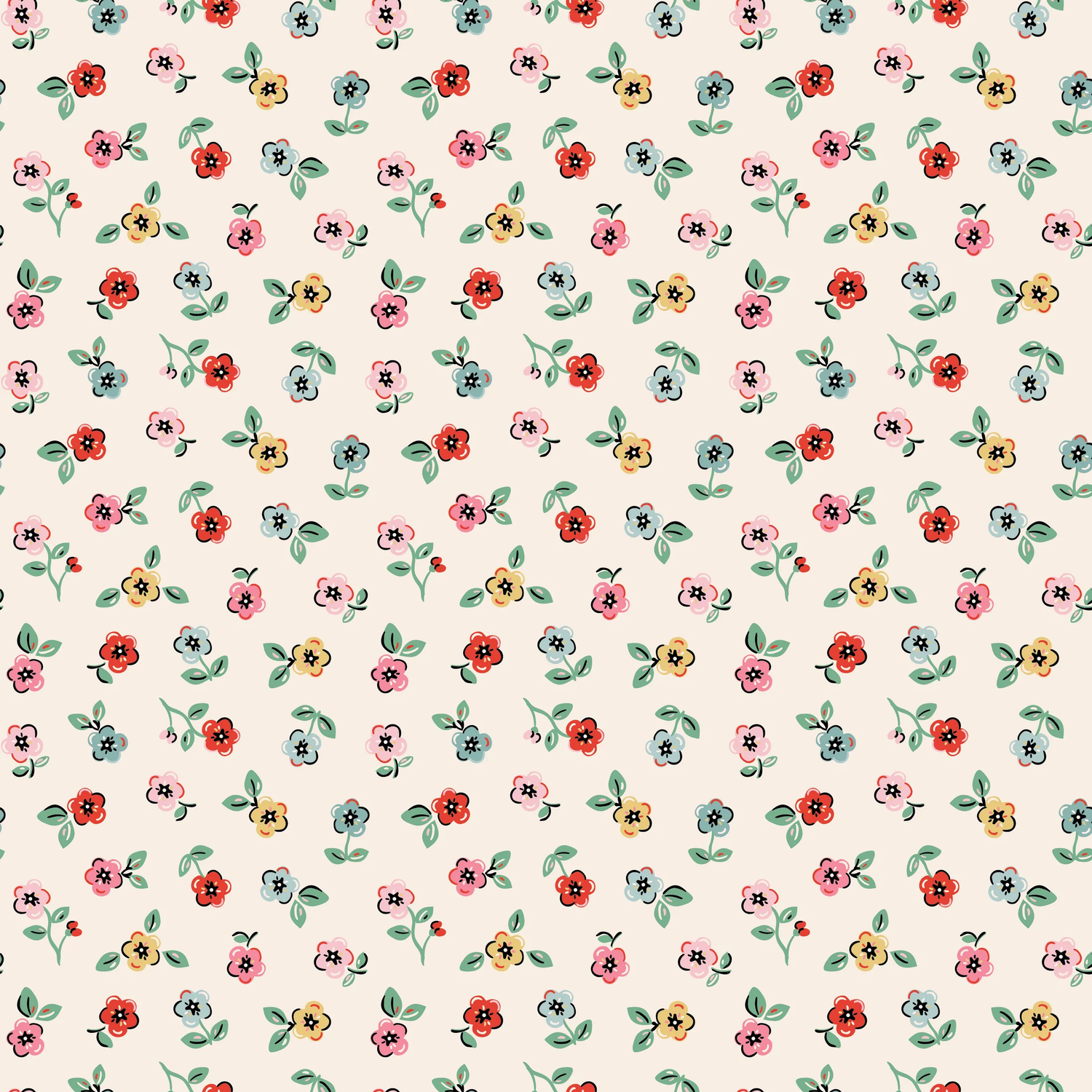 Cheery Florals Cream