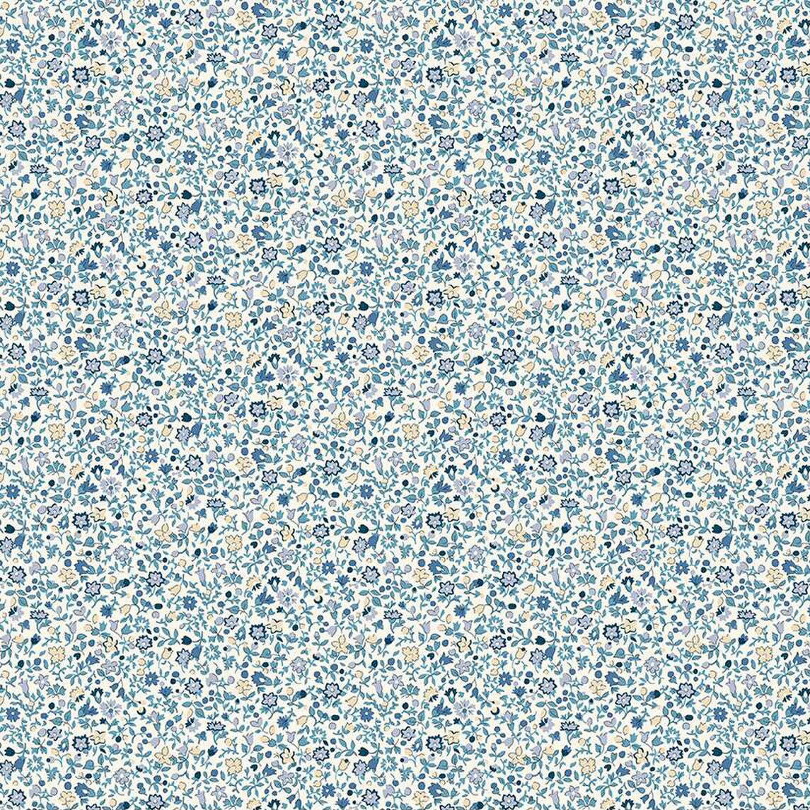 Remnant: 3/8 yd Liberty Denim Florals Posy Haze A
