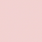 Light pink cotton fabric with evenly spaced small white Swiss dots pattern