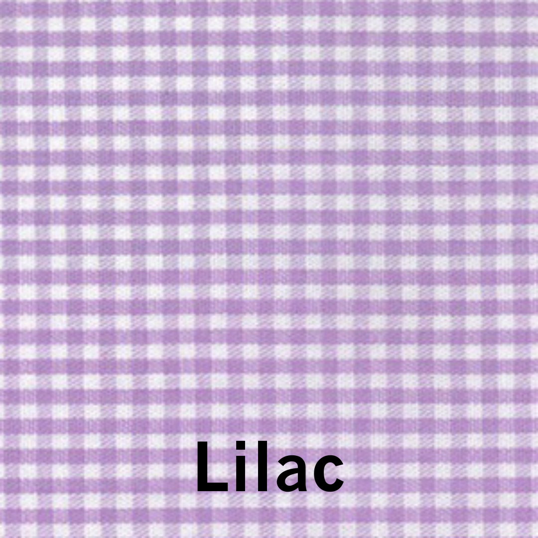 Lilac and white gingham check fabric, 1/16 inch small plaid pattern