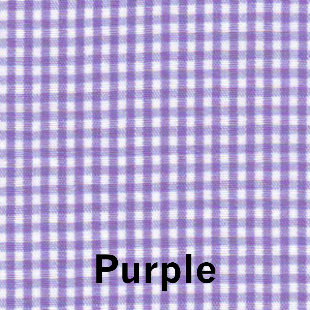Purple and white mini gingham check woven fabric, 1/16 inch pattern