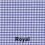 Royal blue and white small gingham check fabric, 1/16 inch pattern