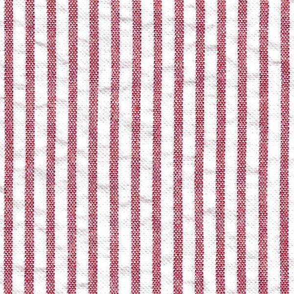 Remnant: 1 1/2 yd Seersucker Stripe - 100% Cotton - Red