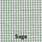 Sage green and white small gingham check cotton fabric swatch