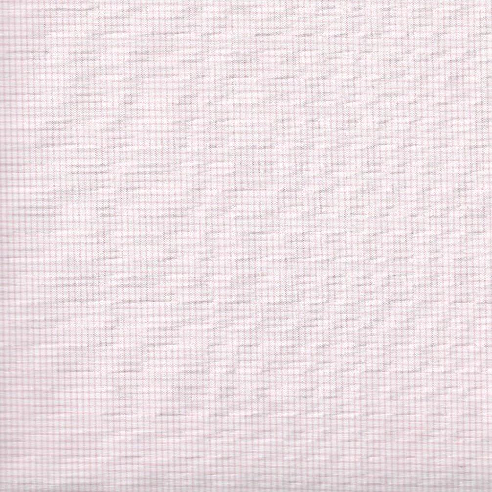 Light pink and white mini gingham tattersall cotton fabric close-up