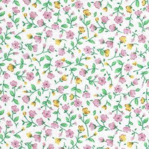 Remnant: 1 1/4 yd Pink and Yellow Spring Floral