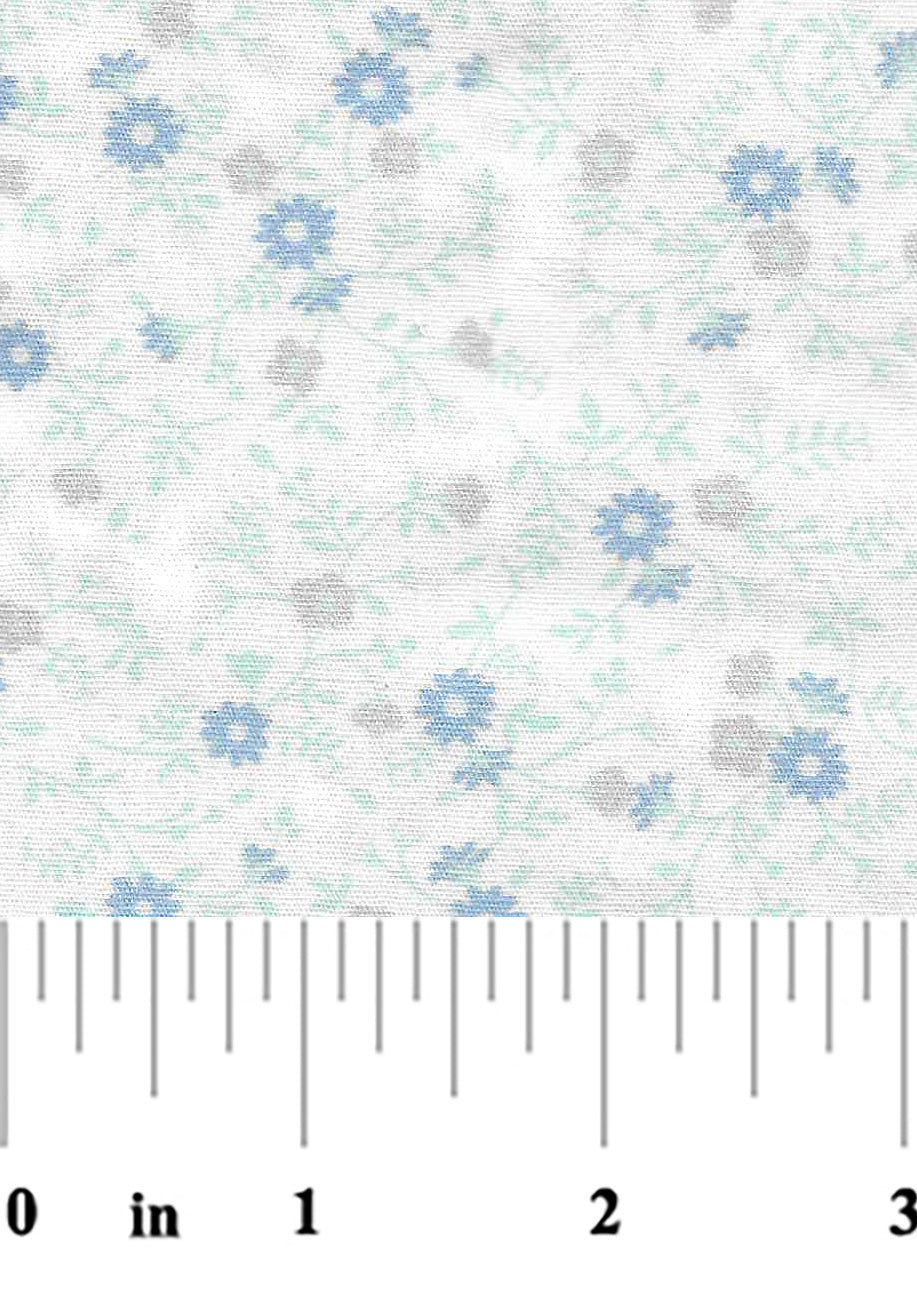 Remnant: 1 3/8 yd Blue and Gray Floral