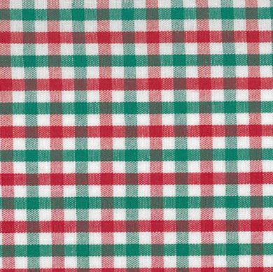Red and green gingham check pattern 100% cotton broadcloth fabric 60 inches wide