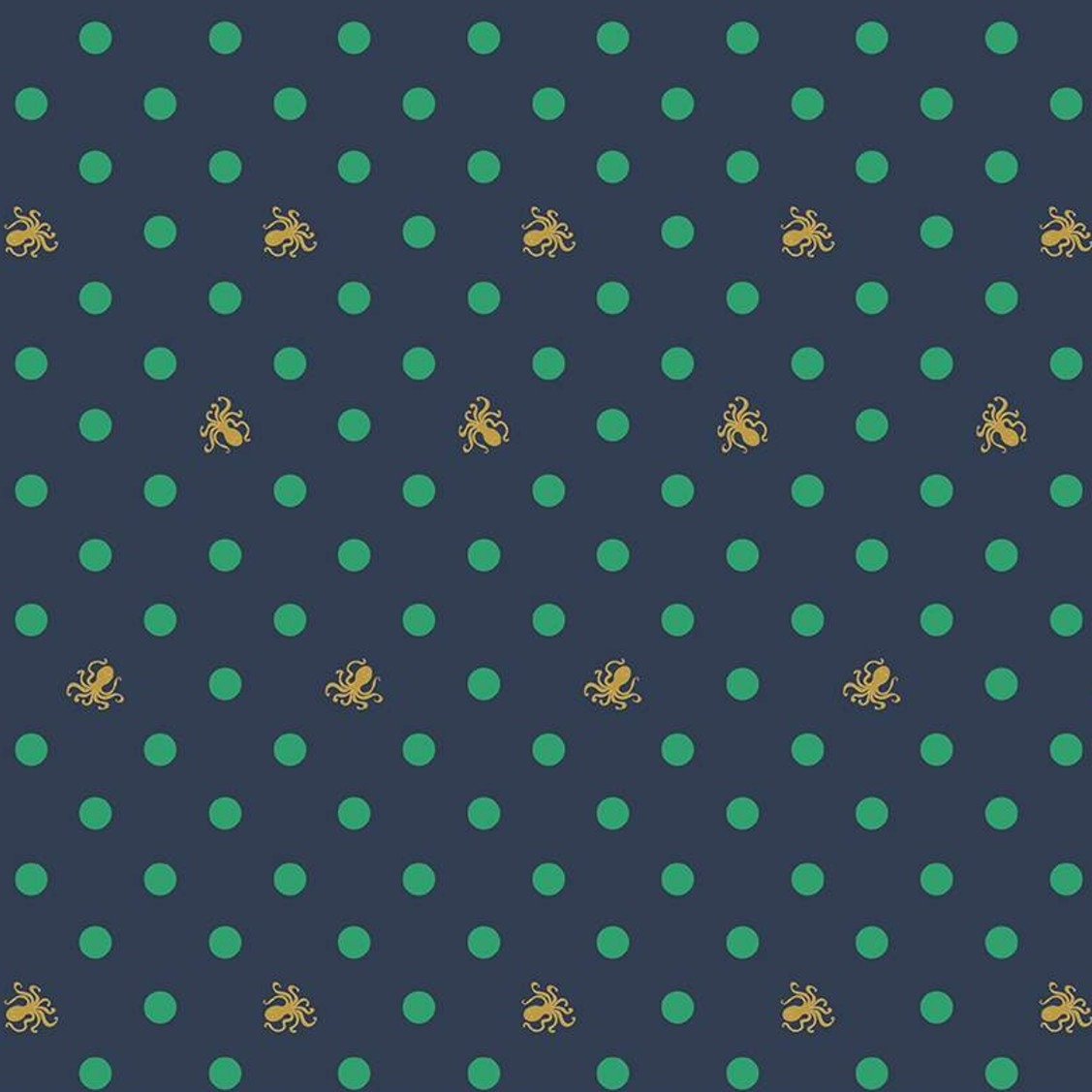 Remnant: 1 1/2 yd Ahoy! Octo Dot Sparkle
