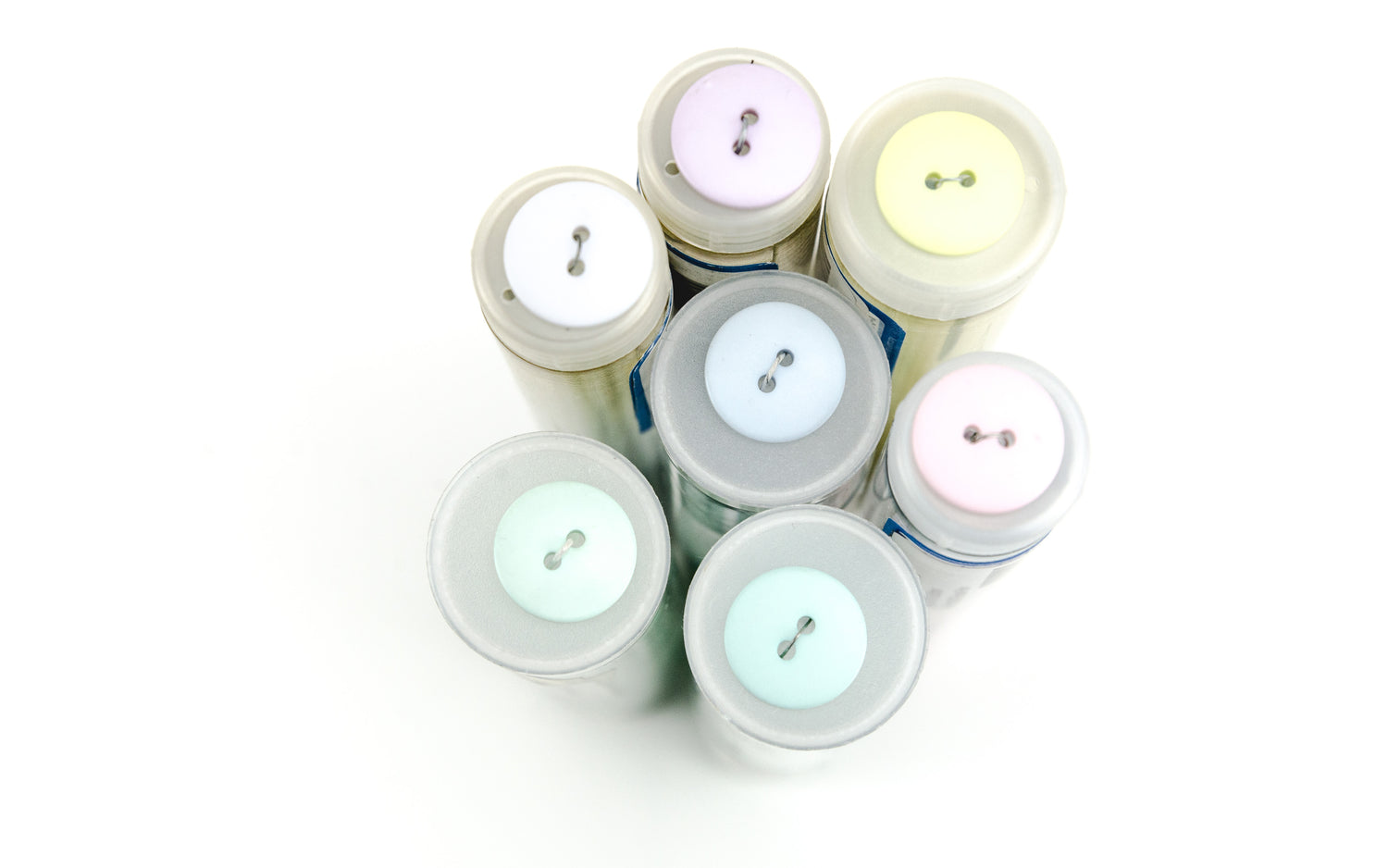 Plastic Buttons Pastel  - Multiple Sizes & Colors