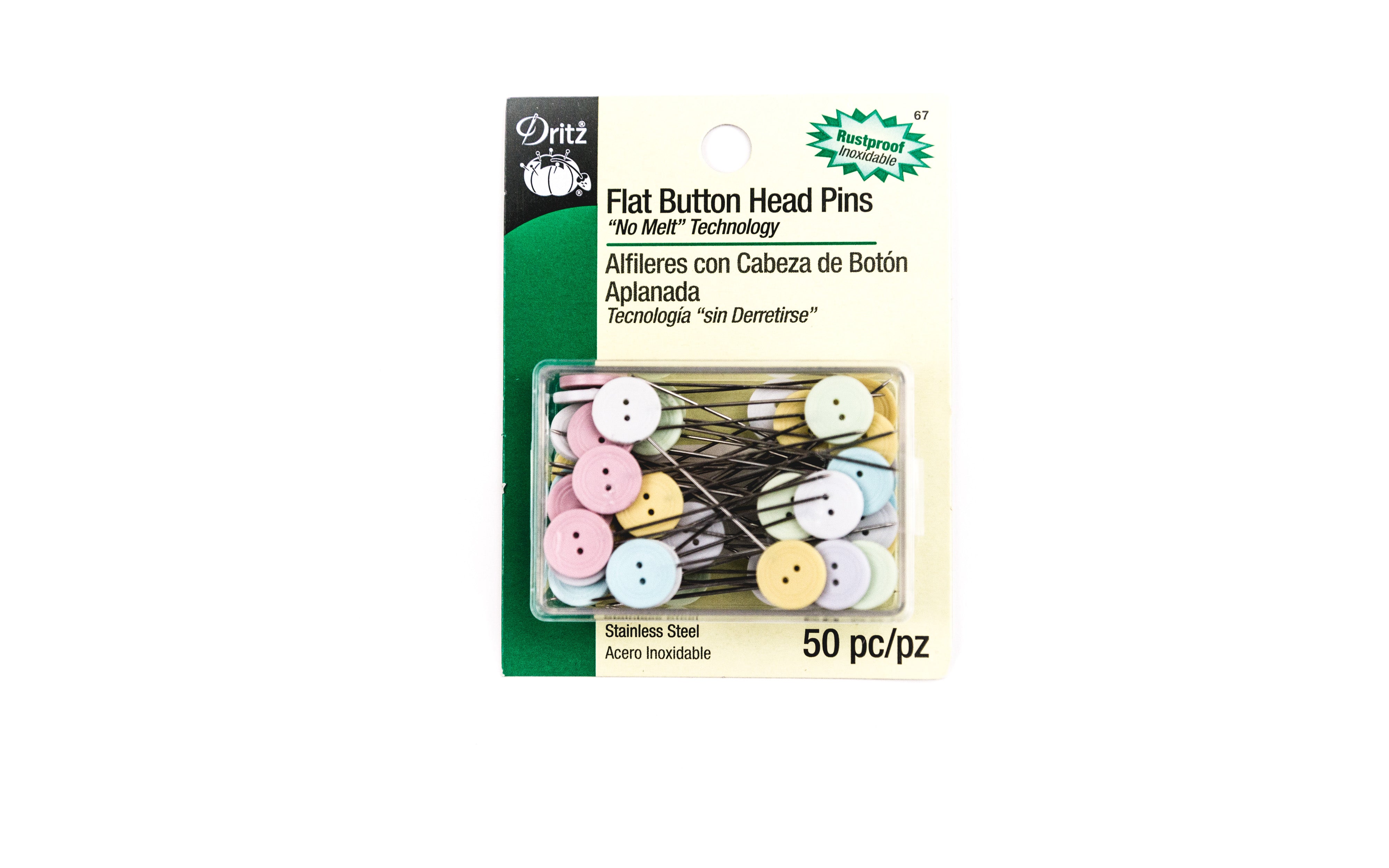 Flat Button Head Pins, Notions